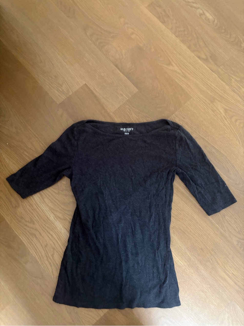 Old Navy Women's Dark Gray Scoop Neck 3/4 Sleeve Top in Size Medium